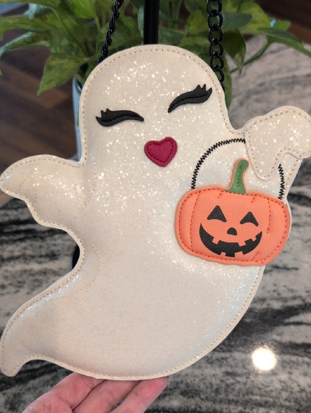 Betsey Johnson White Glitter Ghost Bag - Picture 2 of 6